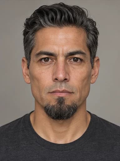 Wajah Berlian dengan Goatee tanpa kumis — contoh buatan AI