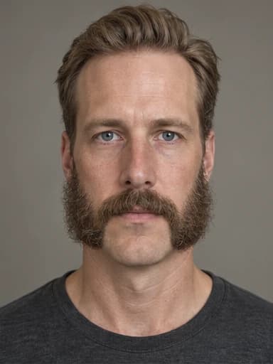 Oblong face with Friendly Mutton Chops — AI-generated example