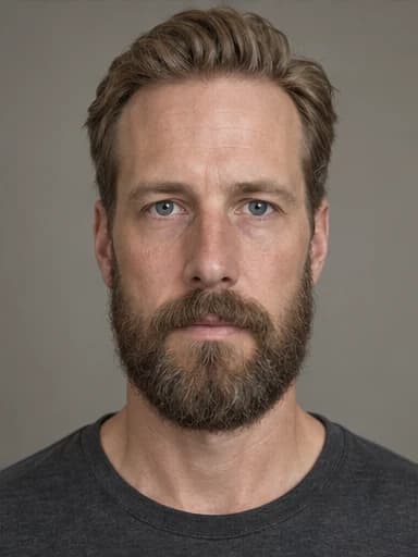 Oblong face with Full Beard — AI-generated example