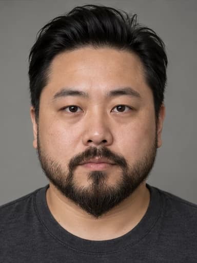 Round face with Ducktail — AI-generated example
