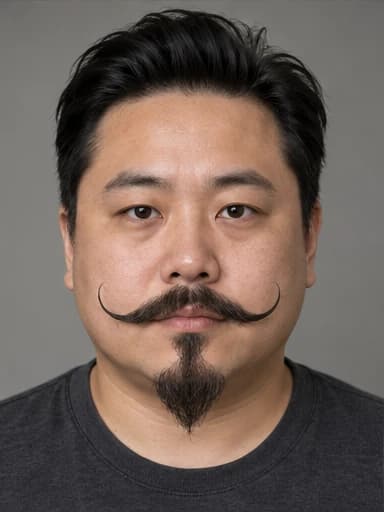 Round face with Imperial Beard — AI-generated example