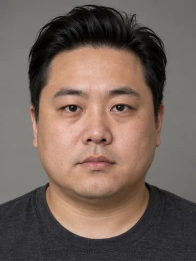 用于观察圆脸轮廓的无须 AI 人物示例