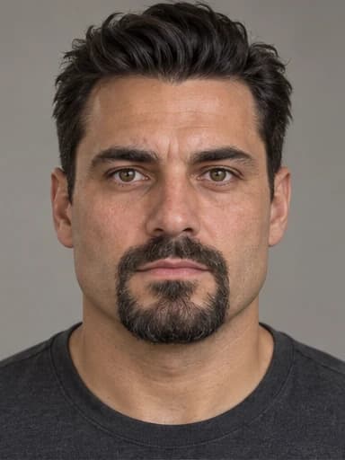 Square face with Circle Beard — AI-generated example