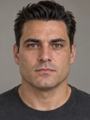 KI-generierte bartlose Gesichtsreferenz: Eckig