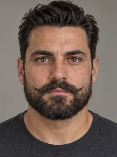 Square face with Verdi — AI-generated example